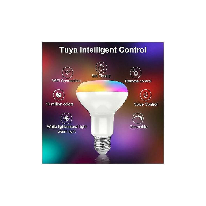 Wifi Smart Led Ampoule Dimmable Lampe 14w Rgb C + w E27 Changement de  couleur 2700k-6500k Tuya Smart App Control Travailler avec Alexa Google