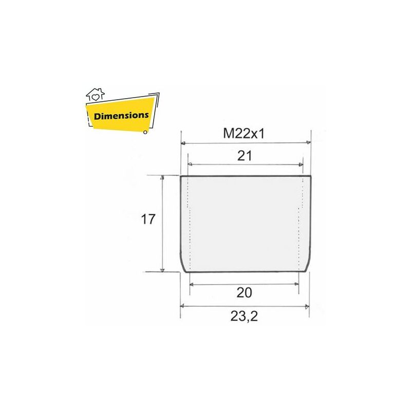 Clé plastique jaune pour aérateur intégré mâle 16.5x100
