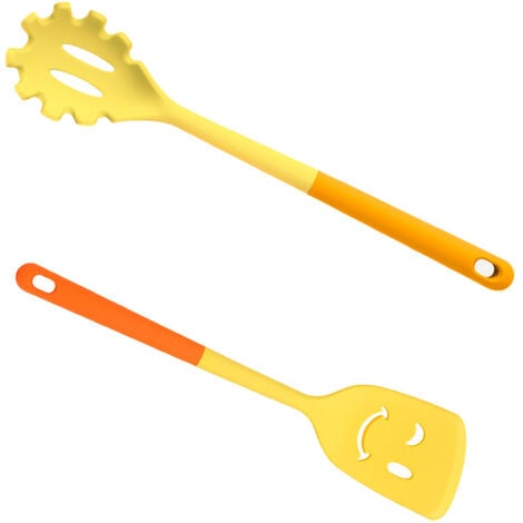 Ensemble spatule à poêle + cuillère à poêle, 2 pièces, pour