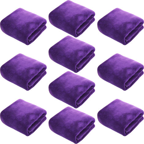 Lot de 10 serviettes Premium noir et violet, 2 serviettes de bain, 4  serviettes de toilette