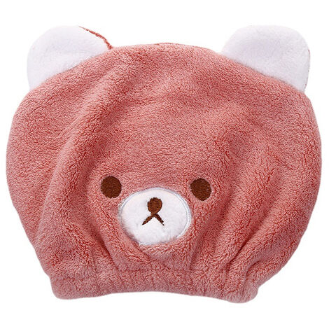 Bonnet séchage rapide Kawaii Ours rose 