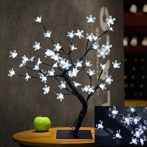 LED Lampe de Cerisier, 0.45M 48LED, Arbre Lumineux LED, Branches Noires,  pour la décoration de