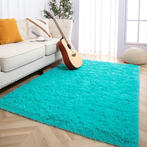Tapis shaggy pour salon maison tapis de sol en peluche chaude tapis  moelleux tapis pour enfants en fausse fourrure, taille: 160x200 cm (beige)