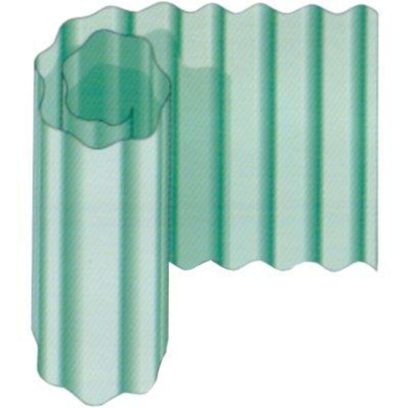 Bordo Per Prato In Metallo Zincato Ondulato - Altezza 15 Cm, Lunghezza 5 M, Flessibile Per Aiuole E Giardino - Protezione Antiruggine (Argento)