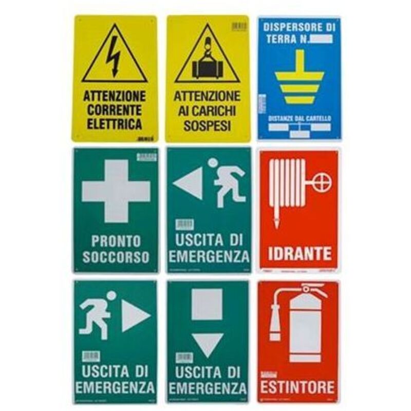 Cartello Percorso di emergenza destra - A - Alluminio 120x120 mm
