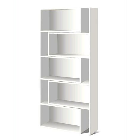 Libreria in Legno Estensibile colore Bianco Caldo 72/138x24x181H cm CR16B