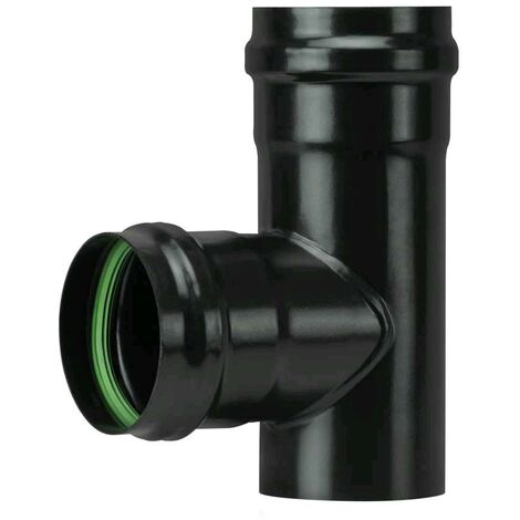 Raccordo a T F/F per Stufa a Pellet Acciaio rivestito con smalto porcellanato 10   cm - PN1005F Diametro 10 cm Raccordo a T F/F