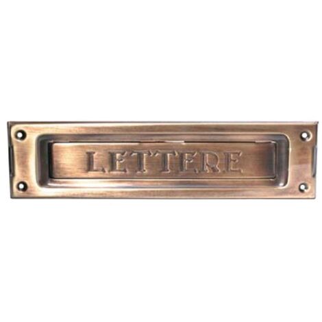 Bucalettere Posta Da Applicare Ottone Bronzo Spazzolato Mm 235X60 - 1 Pz