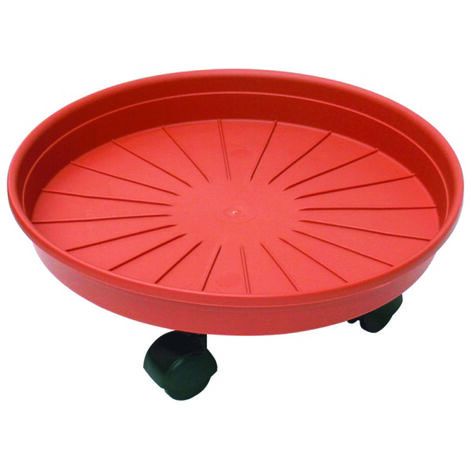 Sottovaso Tondo Con Ruote Margherita Ics Pp Terracotta Per Vaso Cm 45 - 1 Pz