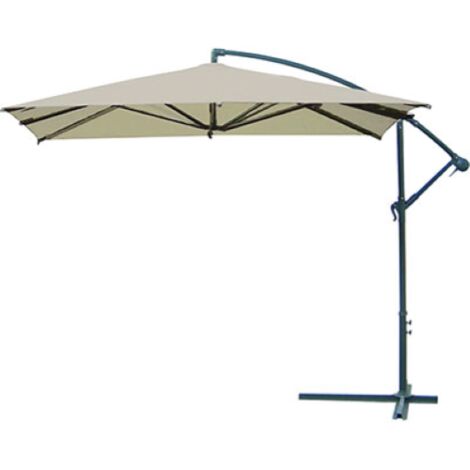 Ombrellone Da Giardino In Acciaio - Palo Laterale Banana Domus Poly Ecru Mt 3X3