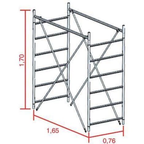Trabattello Grim Eu 75 Marchetti Acciaio Zincato Alzata Torre Cm 165X76 H. Cm 170 - 1 Pz