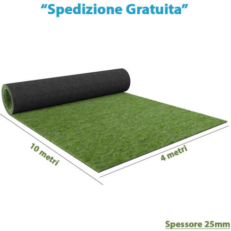 Prato Artificiale VERDELOOK Maracanà: Rotolo 2x20 Metri, Spessore 25mm, Effetto Sempreverde, In Polipropilene Con Fondo Drenante, Per Giardino E Terrazzo - 2