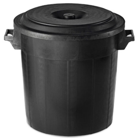 Mastello Bidone Bigoncio Fondo Vivo Nero Stefanplast - Lt 50 - Cm 45X44 - 1 Pz