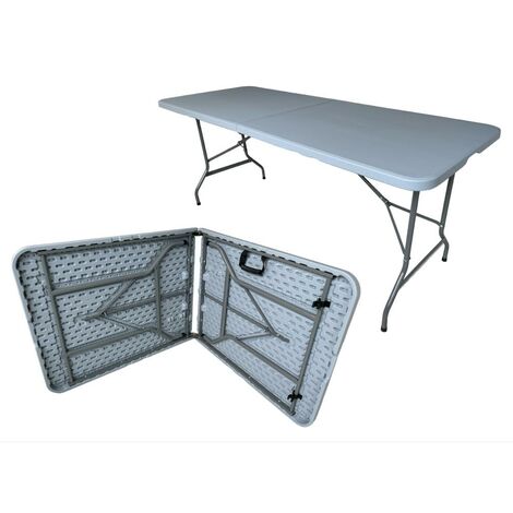 Tavolo 180x75x72 cm GRIGIO Pieghevole Richiudibile per Feste Sagre Fiere Giardino Campeggio Camping (1/5)