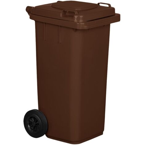Pattumiera Bidone Portarifiuti per Raccolta Differenziata 120 Litri Colore MARRONE Colore Marrone 120 Litri
