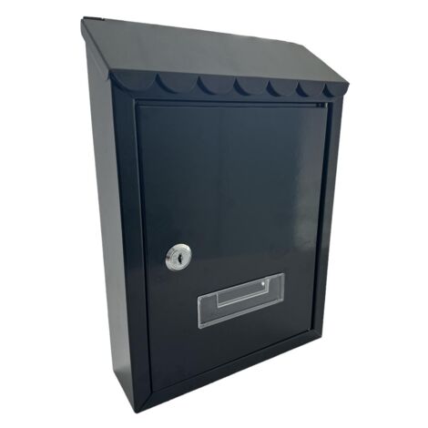 Cassetta Postale per Esterno da parete con serratura 300x210x7 cm Colore Nero Colore Nero