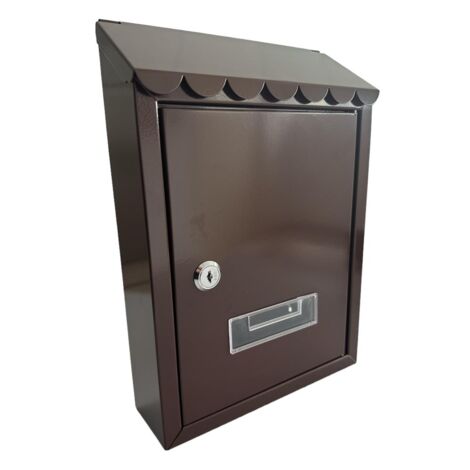 Cassetta Postale per Esterno da parete con serratura 300x210x7 cm Colore Marrone Colore Marrone