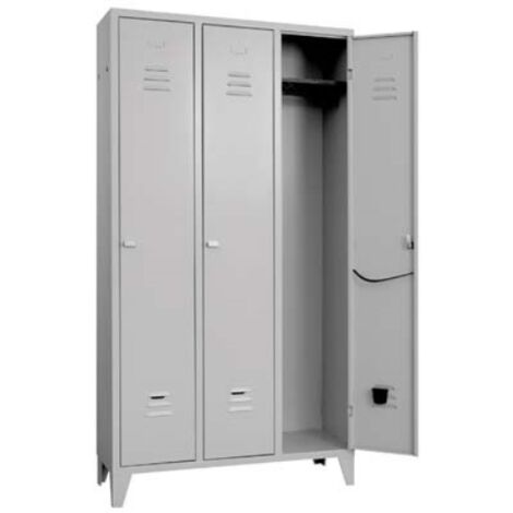 Armadio Spogliatoio Montato Prometal Verniciato Grigio Posti 3 - H.Mm 1795- Mm 1000X350 - 1 Pz