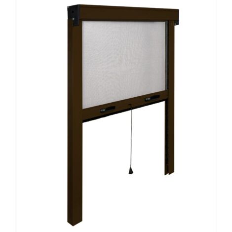 Zanzariera a Rullo Verticale in Fibra di Vetro Riducibile 100x250H cm Telaio Alluminio MARRONE 100x250H cm Marrone RAL 8017