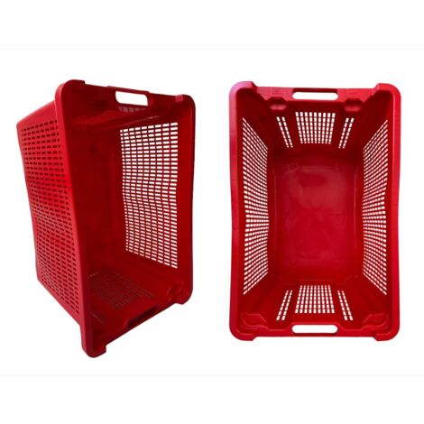Cassa Cassetta agricola ortofrutta Salvaspazio 52x29x42H cm ROSSA FONDO CHIUSO 1 PEZZO