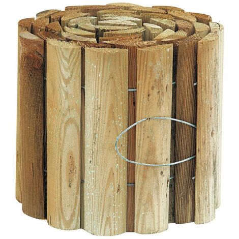 Bordura per aiuole in legno "Lasa" di pino naturale per recinzioni giardino e terrazzo -Medium