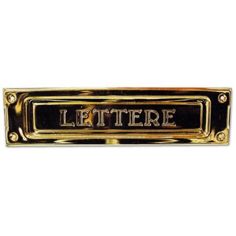 Buca Per Lettere Posta Ottone Lucido A Molla Feritoia mm 235 x 60