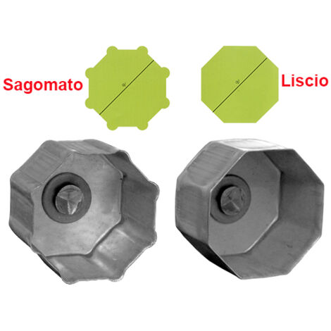 Calotta per rulli ottagonali - mod. Liscio  cm.  60xP40  1Pz