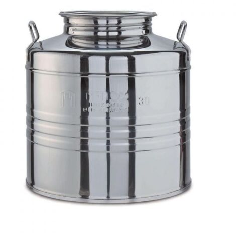 Fusto Bidone Fustino Olio Graffato 30 Lt Acciaio 18/10 Predisposizione Rubinetto (1/2)