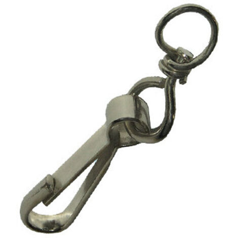 Moschettone Simplex in acciaio nichelato - Lunghezza mm. 80 - 1 Pz
