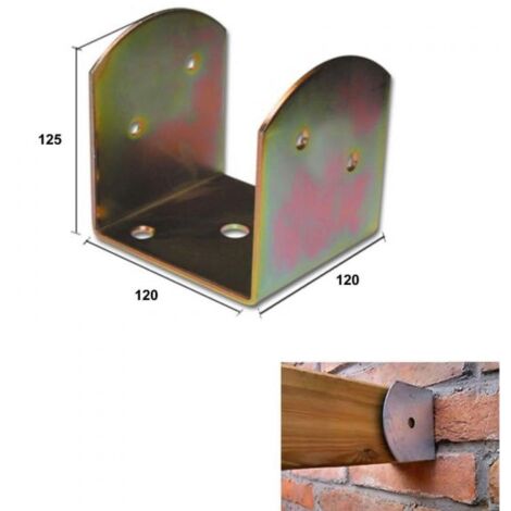 EAC – Staffa per montaggio travi in acciaio tropicalizzato – Dimensioni 120x120xH124 mm – Spessore 3 mm – Fori mm. 13 – Lotto di 4 pezzi (1/4)