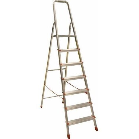 Scala Domestica In Alluminio Sirius 6 Gradini H piattaforma 1,20mt Made in Italy