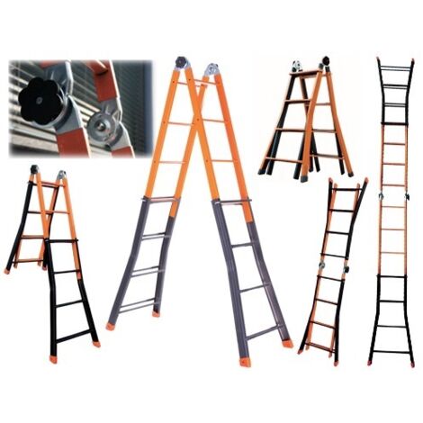 Scala telescopica Step Up acciaio Gradini 4+5  altezza massima 4,40 mt