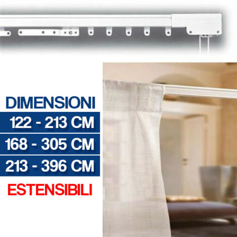 BASTONE TENDA ESTENSIBILE BINARIO BINARI TENDE PER TENDAGGI SCORRITENDA 14181V ESTENSIBILE 122 - 213 (14181) (1/4)
