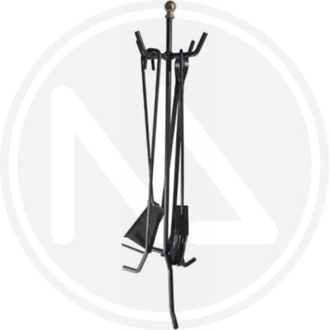 Set Camino 5 Pezzi in Ferro Ferro Battuto Manico Curvo mod. 147-B (1/4)