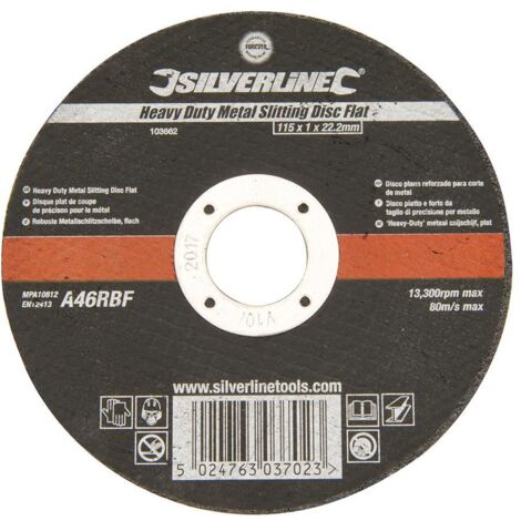 Silverline Disco piatto e forte da taglio di precisione per metallo 115 x 1 x 22,2 mm