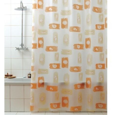 Tenda Doccia In Pvc Fantasia Gocce Gialle Completa Di Anelli 240x200cm 525