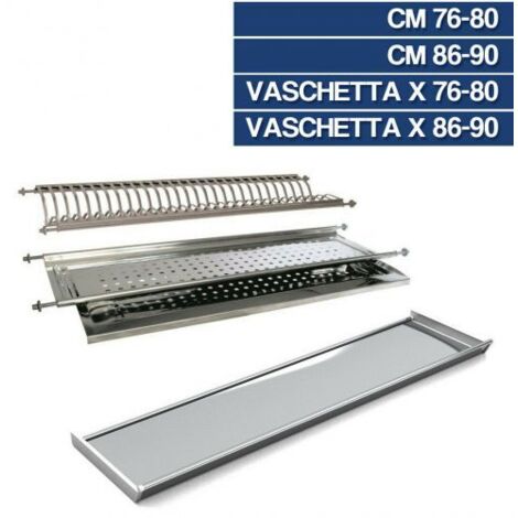 Vaschetta Per Scolapiatti In Acciaio Inox Incasso 76-80 Cm 1pz