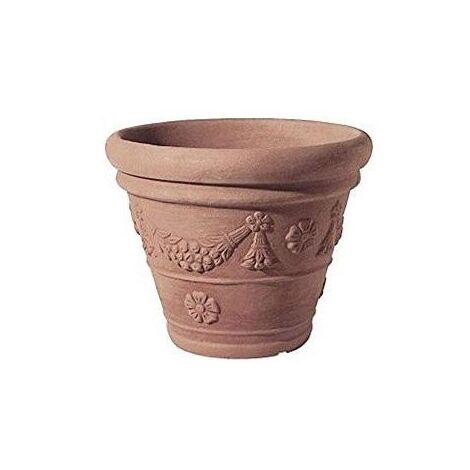 Vaso In Resina Mod. Conca Tropea Colore Impruneta   50xh. 40 Cm. Con Decoro (1/7)