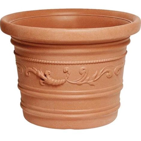 Vaso per piante in terracotta doppio bordo liscio ø 40 cm