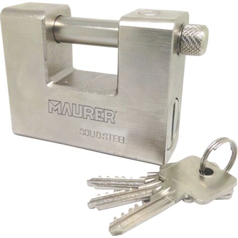 Lucchetto Di Sicurezza Corbin Mod. Grizzly, Monoblocco In Acciaio Temprato, Dimensioni 84 Mm, Con 3 Chiavi