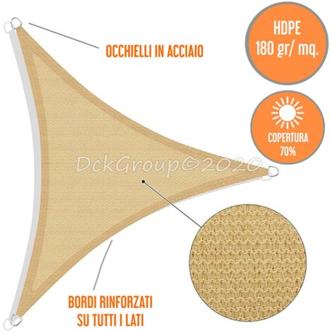 VELA OMBREGGIANTE Triangolare Colore ECRU' 5x5x5 metri PAPILLON