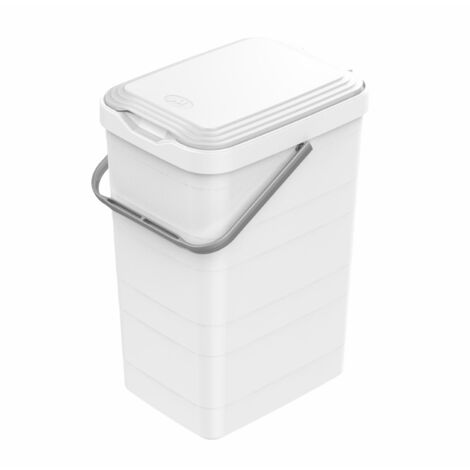 Pattumiera Sottolavello Differenziata per cassetto Cucina 14 Litri Bianca 27x20x39H cm 14 Litri Colore Bianco