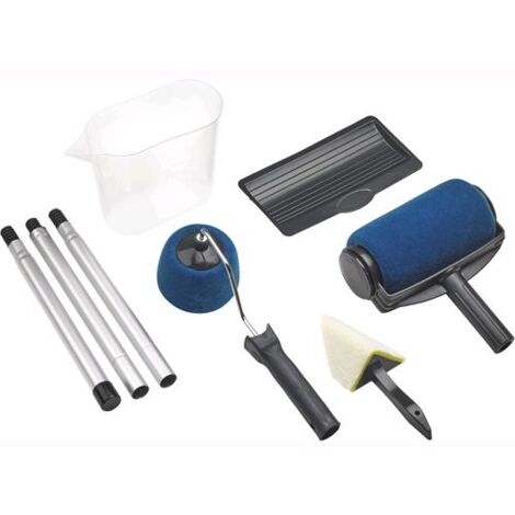 Maurer Kit 6 Pezzi Rullo Pittura floccato + Serbatoio + vassoio + Aste prolunga (1/3)
