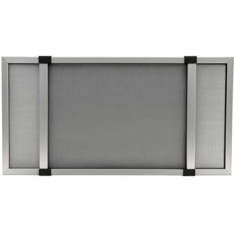 Zanzariera Fibra di vetro con Telaio estensibile alluminio H50x50/92 cm Grigio H50x50 fino a 92 cm Telaio Silver