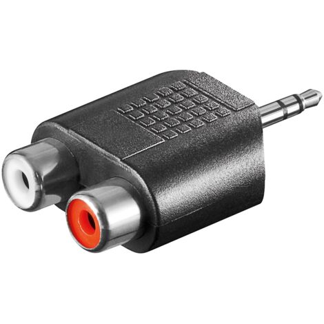 adattatore audio spina jack stereo 3.5 mm a 2 x presa rca nero