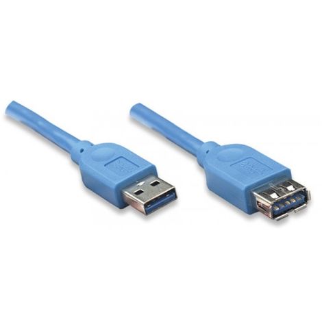 MANHATTAN Cavo Prolunga USB 3.0 tipo A/A M/F 0,5 mt blu