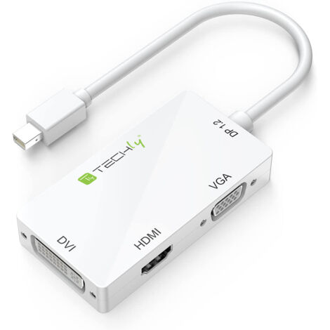 TECHLY Adattatore 3 in 1 Mini DisplayPort 1.2 (Thunderbolt) a HDMI/DVI/VGA (1/5)