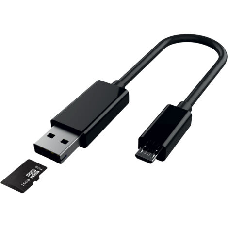 TECHLY Cavo USB OTG Micro B / A con Lettore Micro SD/SDHC 26cm Nero (1/5)
