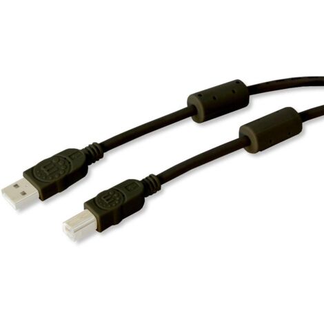 Manhattan Cavo USB 2.0 A M / B M 1.8m con Ferrite Doppia Schermatura Nero (1/3)