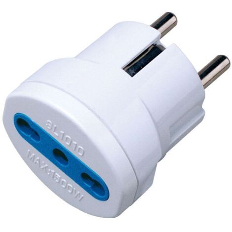Techly Adattatore spina Schuko a presa 10/16A Bianco